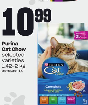 Loblaws Purina cat chow, 1.42-2 kg offer