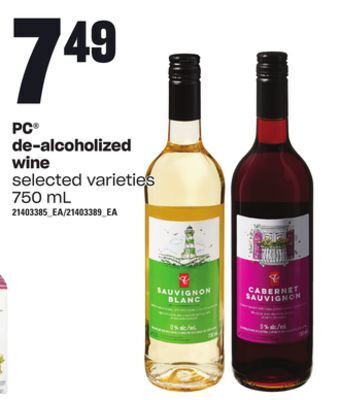 Loblaws Pc de-alcoholized wine, 750 ml offer