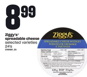 Loblaws Ziggy's spreadable cheese, 24's offer