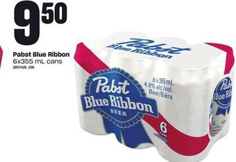 Loblaws Pabst blue ribbon, 6x355 ml cans offer