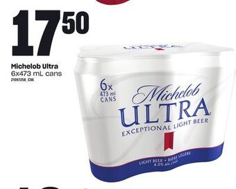 Loblaws Michelob ultra, 6x473 ml cans offer