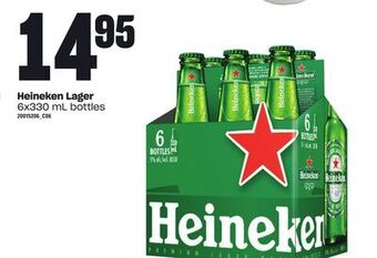 Loblaws Heineken lager, 6x330 ml bottles offer