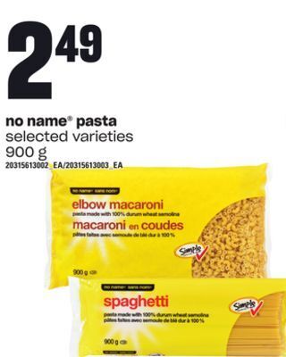Loblaws No name pasta, 900 g offer
