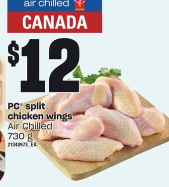 Loblaws Pc split chicken wings, 730 g offer