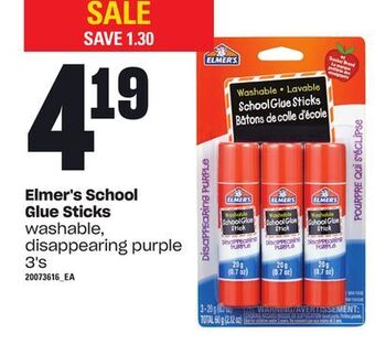 Loblaws Elmer's school glue sticks, 3's offer