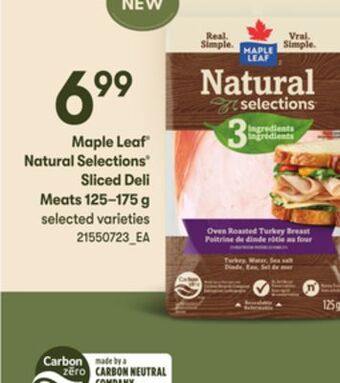 Loblaws Maple leaf natural selections sliced deli meats, 125–175 g offer