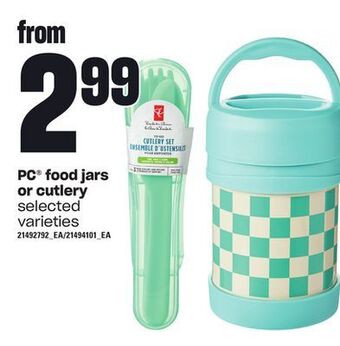 Loblaws Pc food jars or cutlery offer
