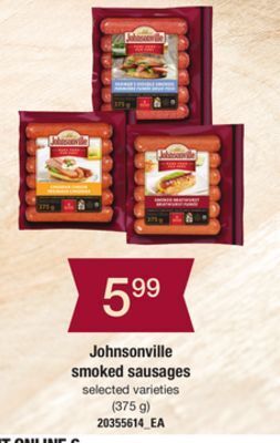 Loblaws Johnsonville smoked sausages, (375 g) offer