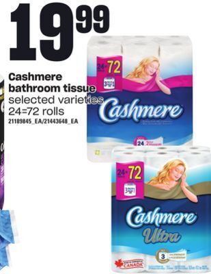 Loblaws Cashmere bathroom tissue, 24=72 rolls offer