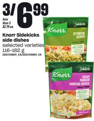 Loblaws Knorr sidekicks side dishes, 116-162 g offer