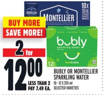 Metro Bubly or montellier sparkling water offer