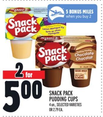 Metro Snack pack pudding cups offer