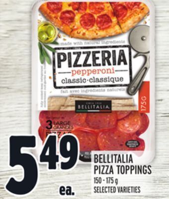 Metro Bellitalia pizza toppings offer