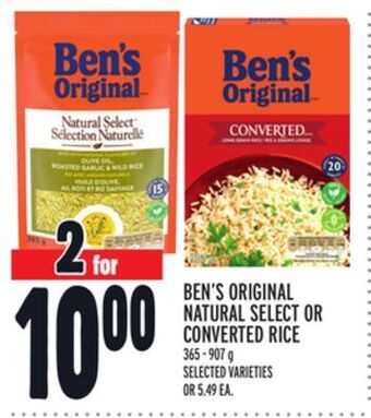 Metro Ben's original natural select or converted rice offer