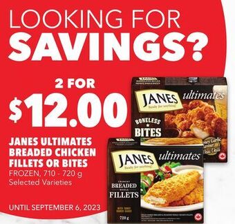 Metro Janes ultimates breaded chicken fillets or bites offer
