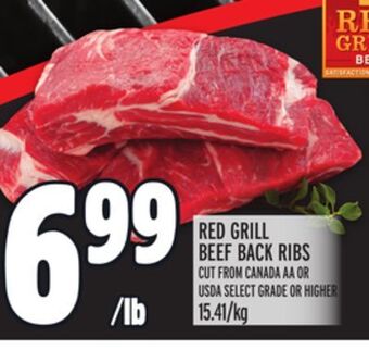 Metro Red grill beef back ribs offer
