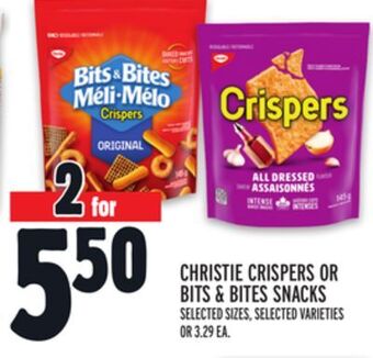 Metro Christie crispers or bits & bites snacks offer