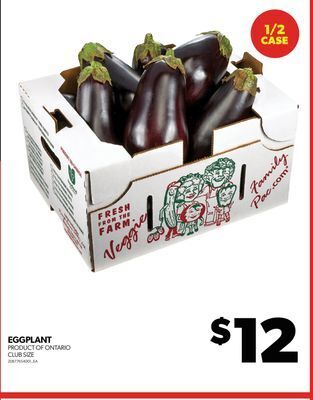 Real Canadian Superstore Eggplant, 1/2 case offer