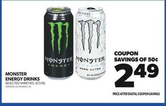 Real Canadian Superstore Monster energy drinks, 473 ml offer