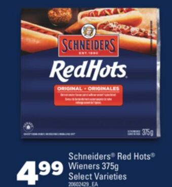 Real Canadian Superstore Schneiders red hots wieners, 375g offer