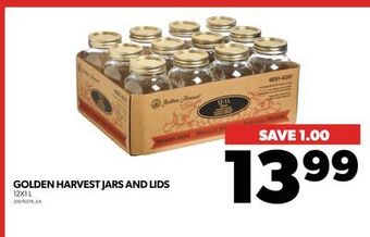 Real Canadian Superstore Golden harvest jars and lids, 12x1 l offer