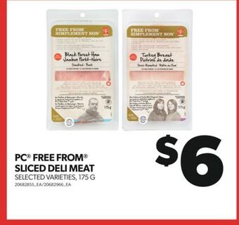 Real Canadian Superstore Pc free from sliced deli meat, 175 g offer