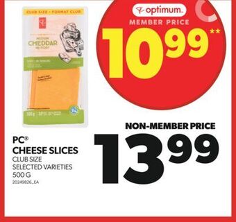 Real Canadian Superstore Pc cheese slices, 500 g offer