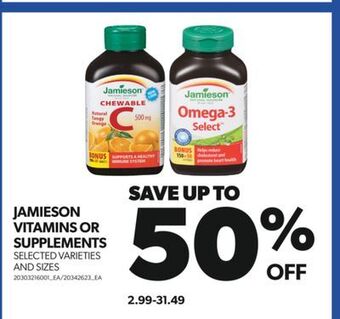 Real Canadian Superstore Jamieson vitamins or supplements offer