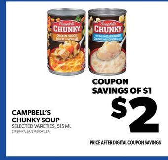 Real Canadian Superstore Campbell's chunky soup, 515 ml offer