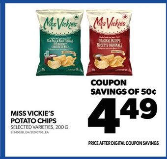 Real Canadian Superstore Miss vickie's potato chips, 200 g offer