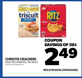Real Canadian Superstore Christie crackers, 180-386 g offer