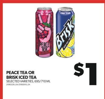 Real Canadian Superstore Peace tea or brisk iced tea, 695/710 ml offer