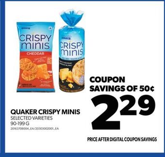 Real Canadian Superstore Quaker crispy minis, 90-199 g offer