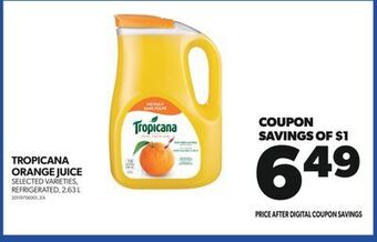 Real Canadian Superstore Tropicana orange juice, 2.63 l offer