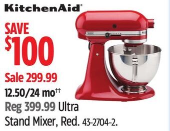 Canadian Tire Kitchenaid stand mixer, red offer