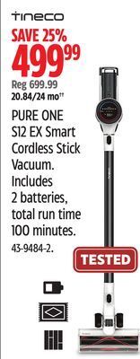 Canadian Tire Tineco pure one s12 ex smart cordless stick vacuum offer