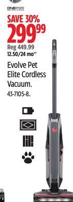 Canadian Tire Hoover evolve pet elite cordless vacuum offer