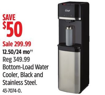 Canadian Tire Master chef bottom-load water cooler, black and stainless steel offer