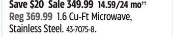 Canadian Tire Panasonic 1.6 cu-ft microwave, stainless steel offer