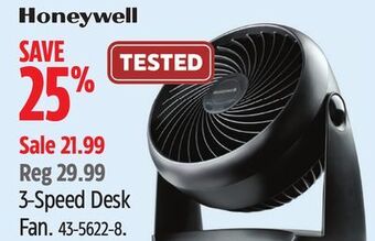 Canadian Tire Honeywell 3-speed desk fan offer
