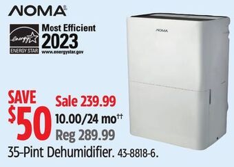 Canadian Tire Noma 35-pint dehumidifier offer