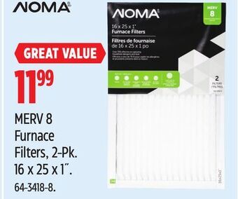 Canadian Tire Noma merv 8 furnace filters, 2-pk offer
