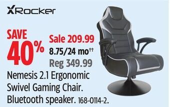 Canadian Tire X rocker nemesis 2.1 ergonomic swivel gaming chair offer