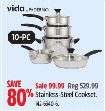 Canadian Tire Vida by paderno stainless-steel cookset offer