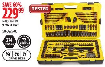 Canadian Tire Stanley professional grade black chrome socket set, 274-pc, sae/metric offer