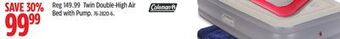 Canadian Tire Coleman twin double-high air bed with pump offer
