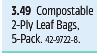 Canadian Tire Compostable 2-ply leaf bags, 5-pack offer