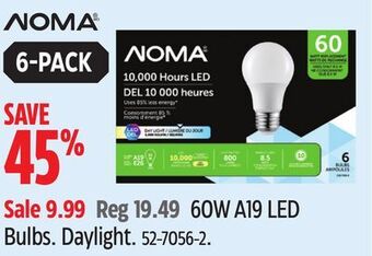 Canadian Tire Noma 60w a19 led bulbs offer