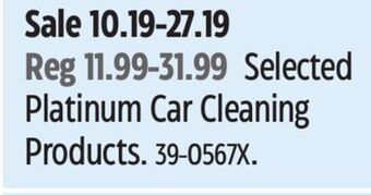 Canadian Tire Selected platinum car cleaning products offer