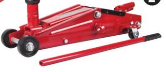 Canadian Tire Big red 3-ton suv trolley jack with extended height offer